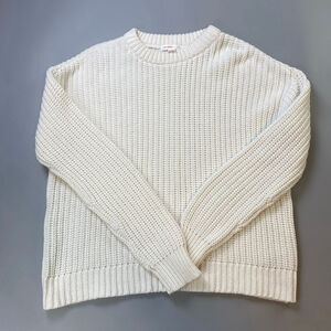 Joe Fresh x Jillian Sweater Womens Medium Chunky Knit Fisherman Scandi Minimal